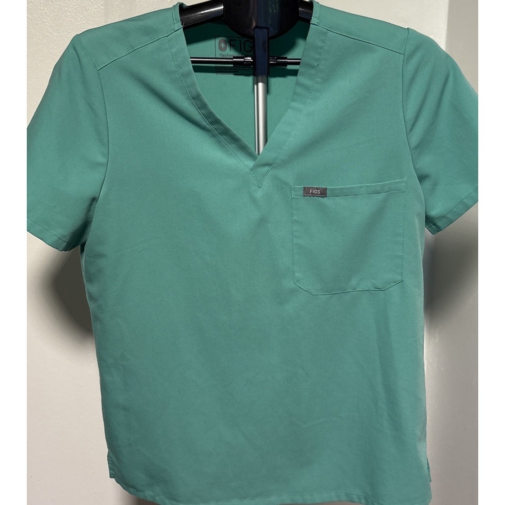 FIGS Size Medium Top Yoga Pants size L Scrub Set teal blue Women - Picture 2 of 13